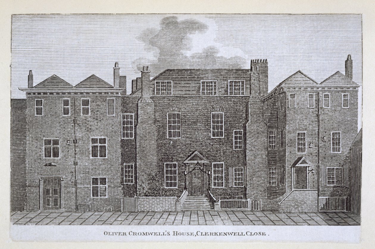 Casa de Oliver Cromwell, Clerkenwell Close, siglo XIX de English School