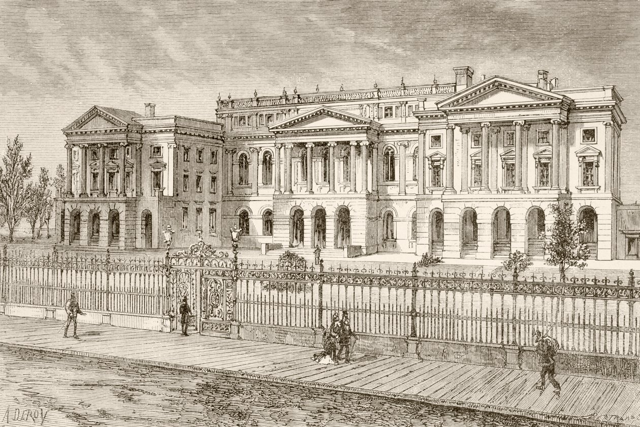 Osgoode Hall, Toronto, Canadá (litografía) de English School