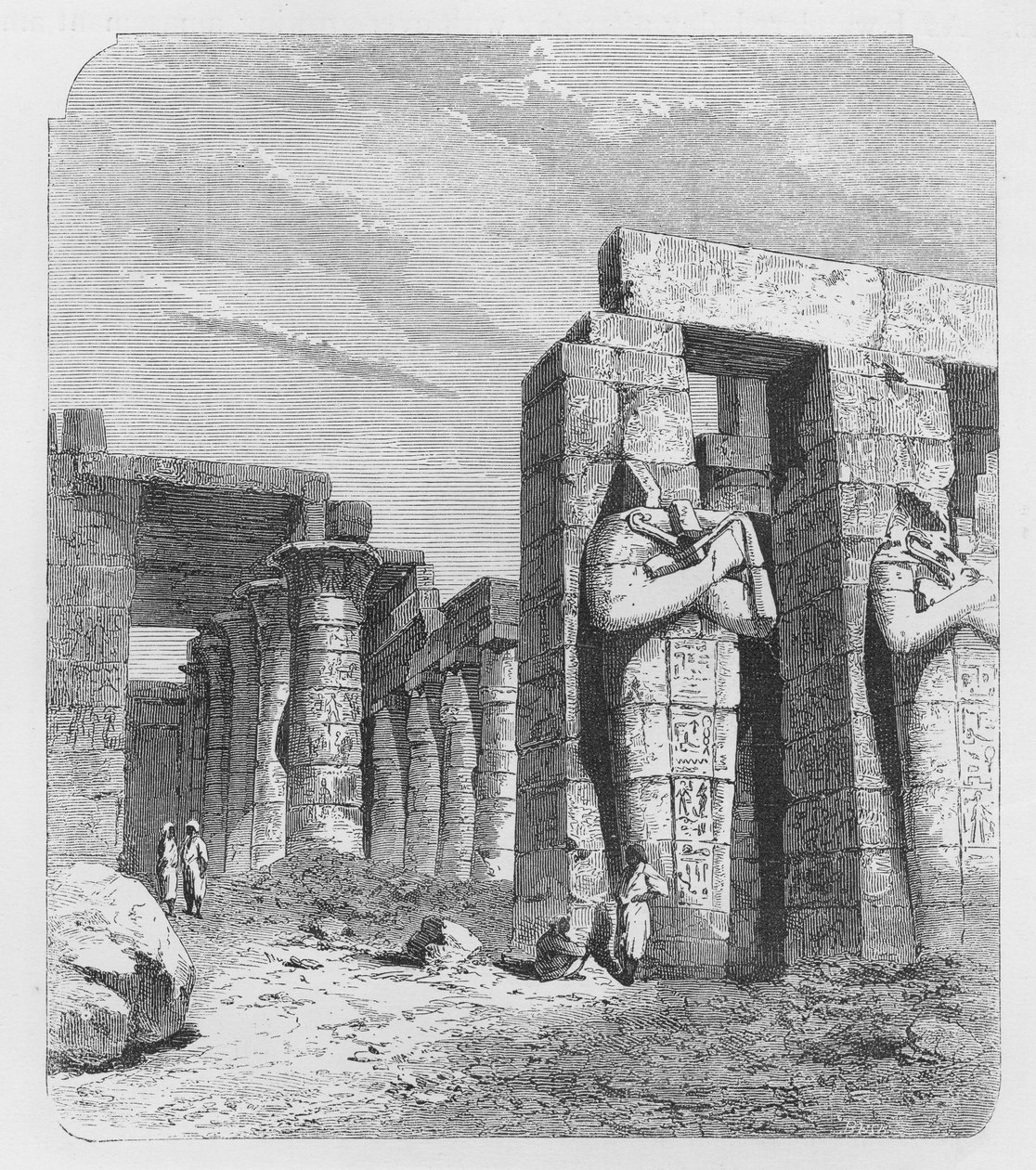 Columnas osirídeas del Rameseum, Tebas de English School