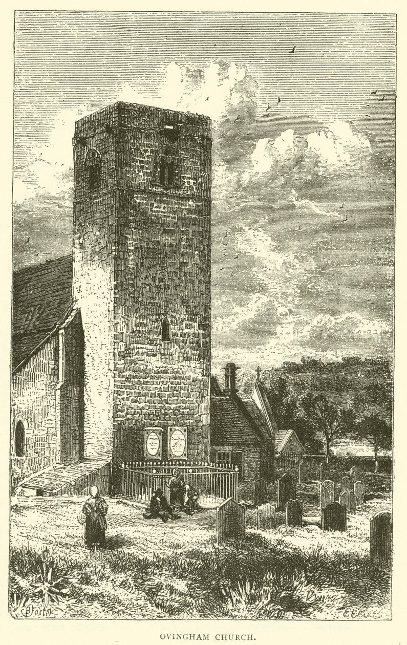 Iglesia de Ovingham (grabado) de English School