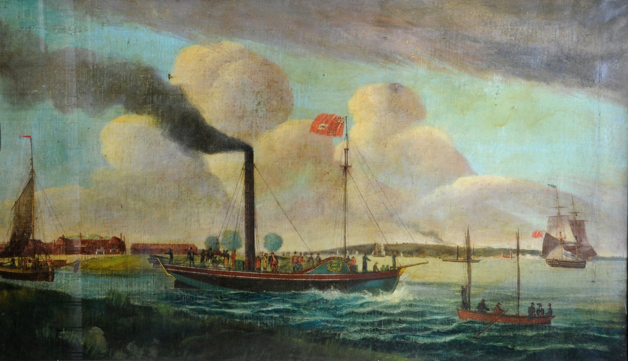 P.S. Royal Charter at Barton waterside, c.1850 (óleo sobre lienzo) de English School