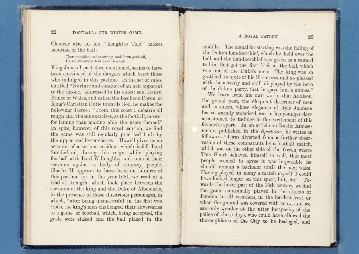 Página de Fútbol: Nuestro Juego de Invierno, por Charles W. Alcock, 1874 de English School