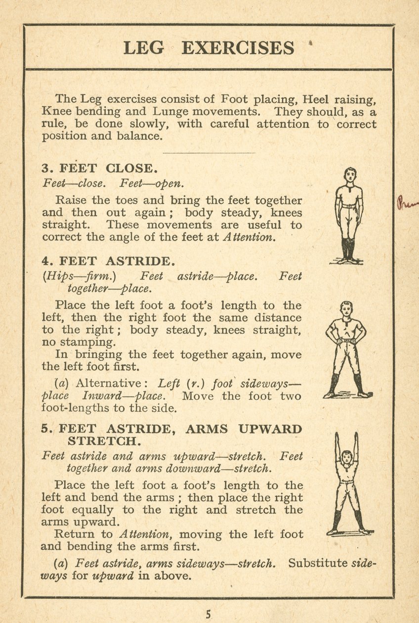 Página de Swedish Drill Illustrated, c 1920 (litografía) de English School