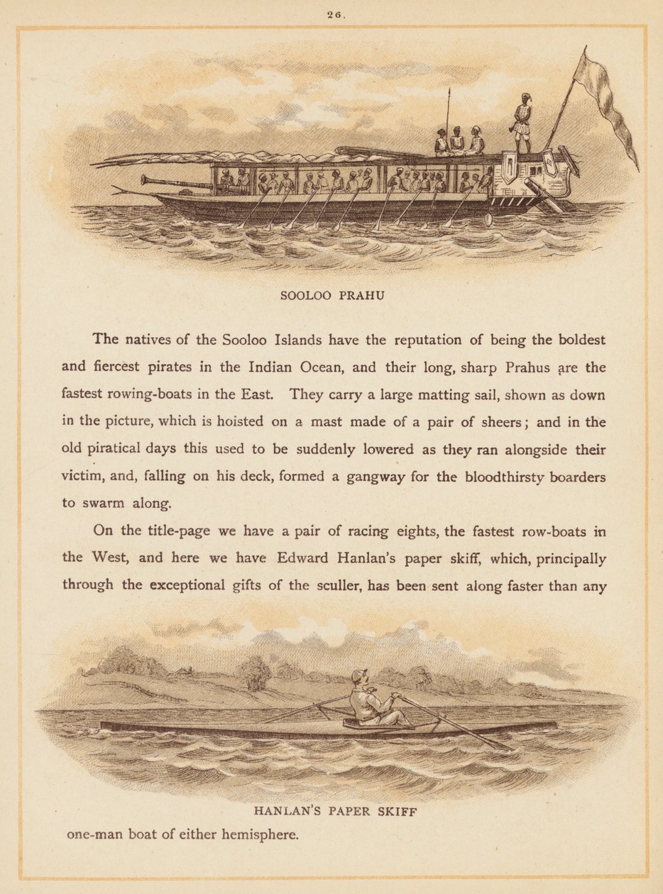 Página de Los barcos del mundo, finales del siglo XIX (litografía en color) de English School