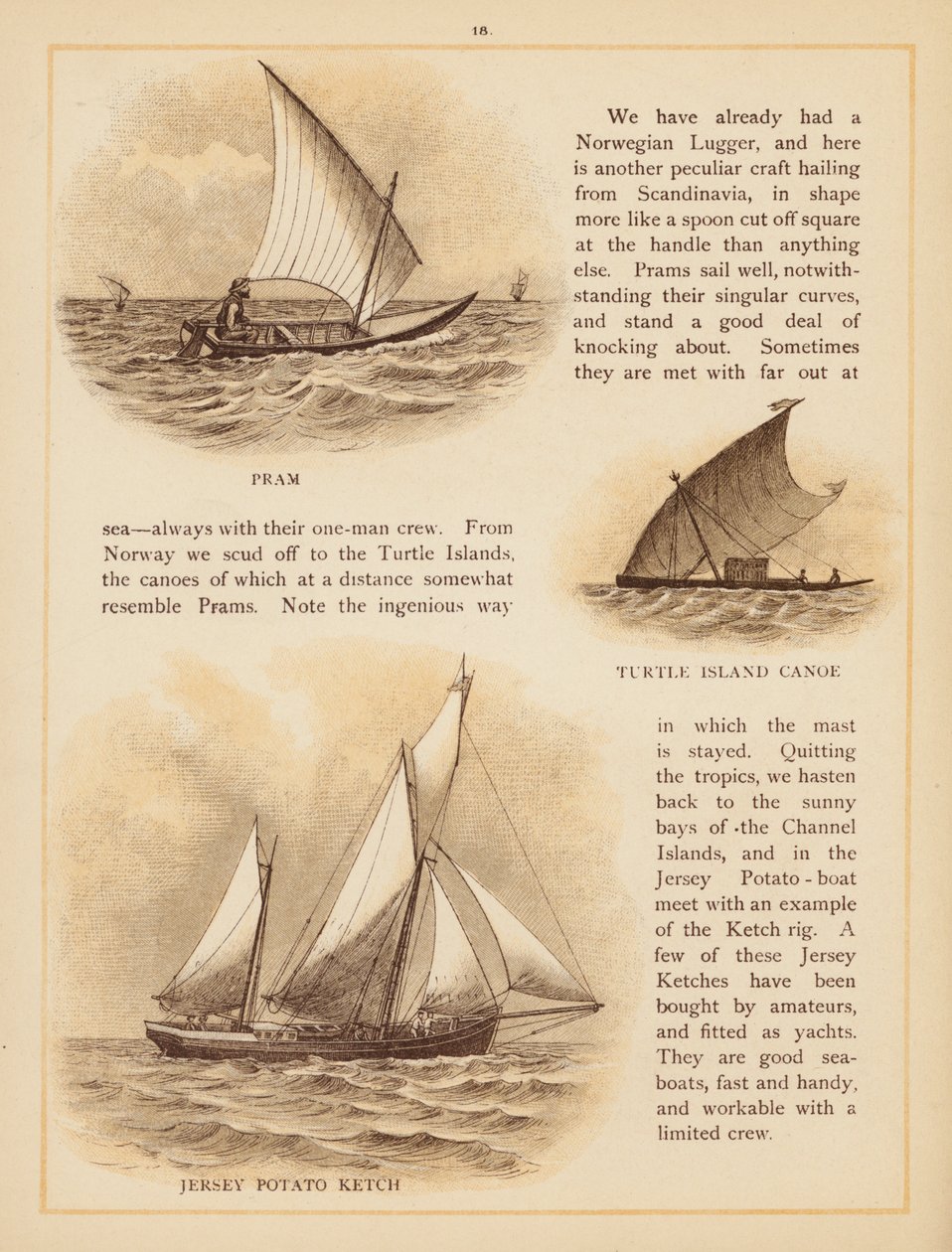 Página de Los barcos del mundo, finales del siglo XIX (litografía en color) de English School