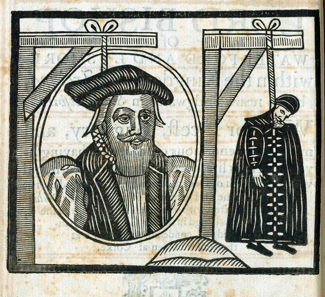 Folleto anunciando la ejecución de John Atherton y su amante John Childe por sodomía de English School