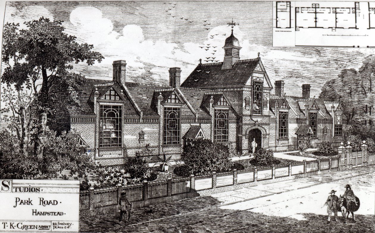 Park Road, Hampstead, de The Building News, 3 de septiembre de 1880 de English School