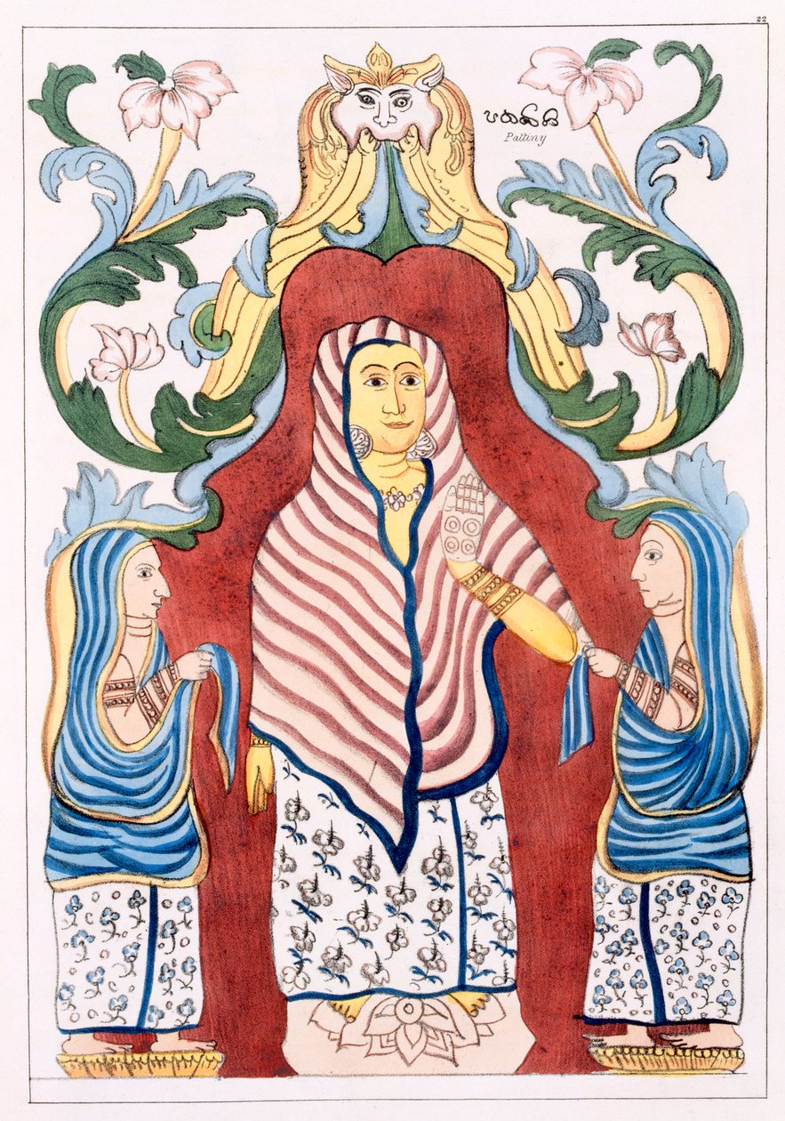 Pattinee Dewa, los Cuatro Guardianes de la Colina, de La Historia y Doctrina del Budismo por Edward Upham, 1829 de English School