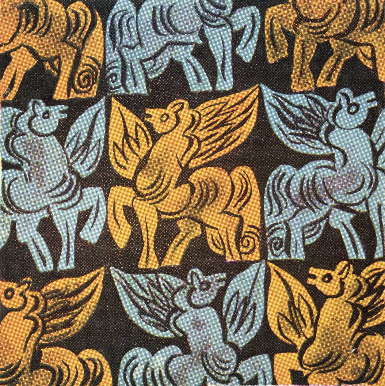 Diseño de Pegaso, posiblemente del Movimiento de Artes y Oficios de English School