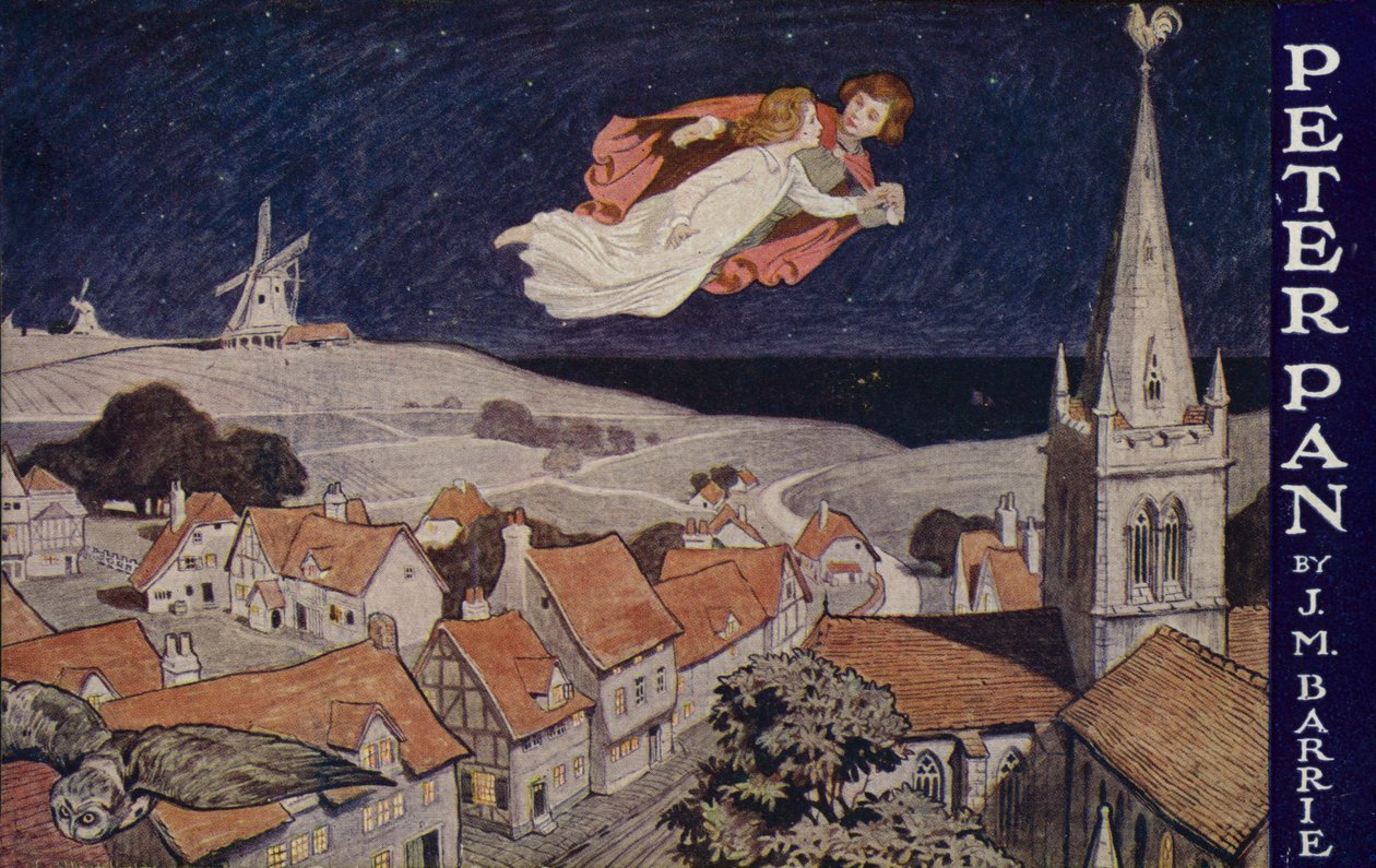 Peter Pan, de J M Barrie (litografía en color) de English School