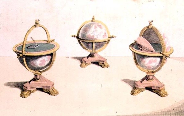 Mesa de Escritura con Globo del Gabinete de Pitt (pl. 12) de Ackermann