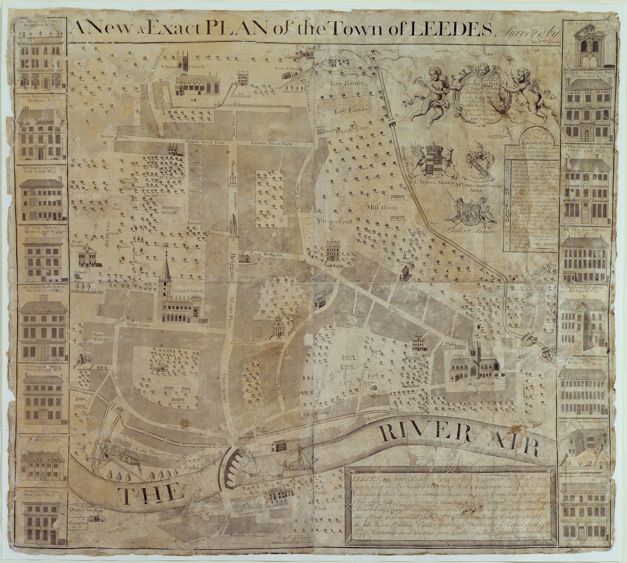 Plano de Leeds, levantado por John Cossins, c.1730 de English School