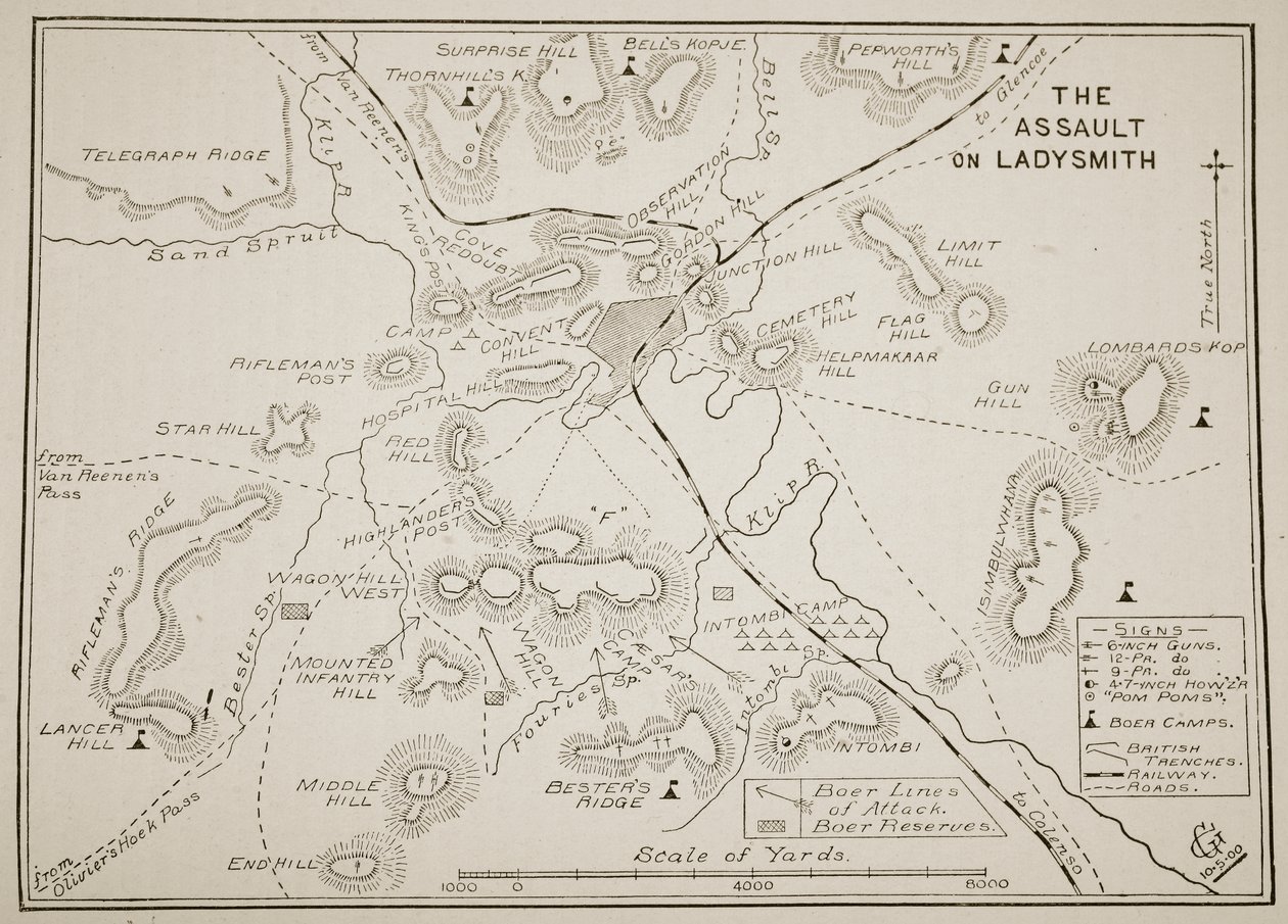 Plano del asalto a Ladysmith de English School