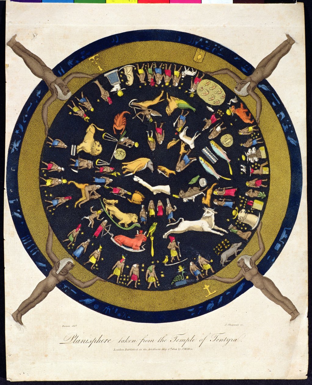 Planisferio tomado del Templo de Tentyra, grabado por J. Chapman, publicado por J. Wilkes en 1804 de English School