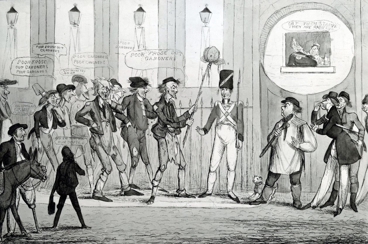 Jardineros pobres congelados, 1820 de English School