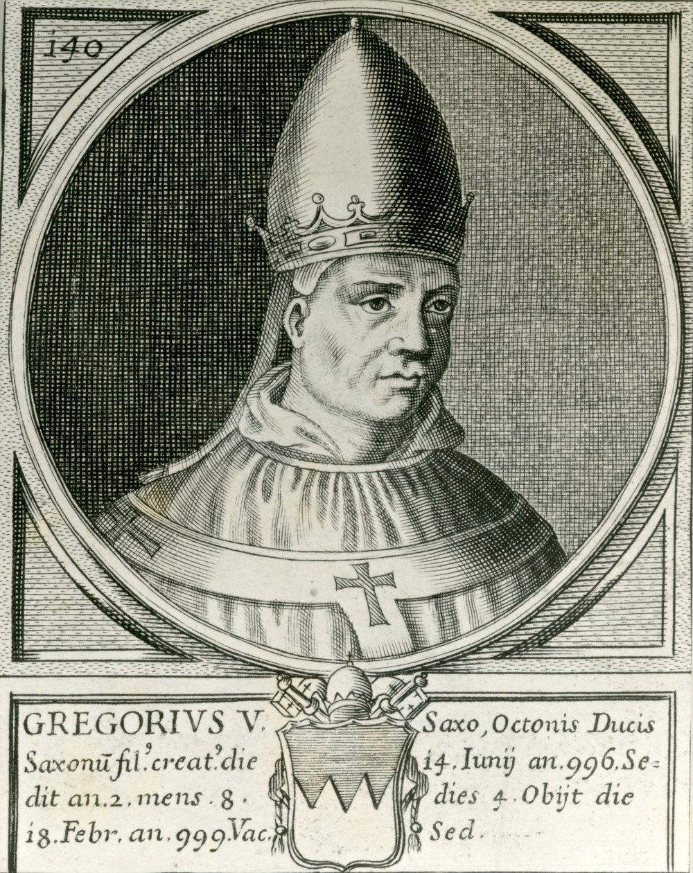 Papa Gregorio V (972-999) (grabado) de English School