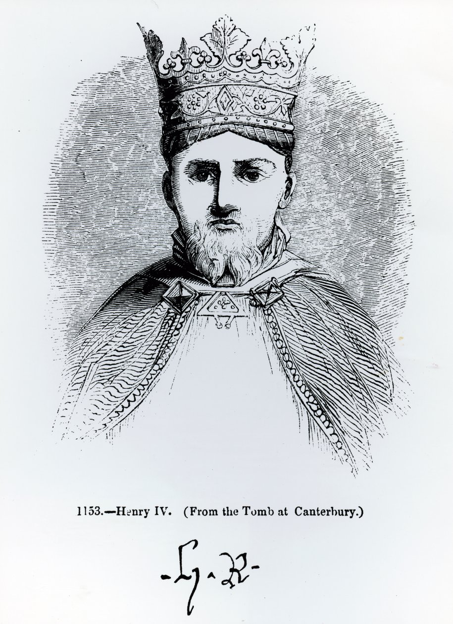 Retrato y Firma de Enrique IV (1366-1413) de English School