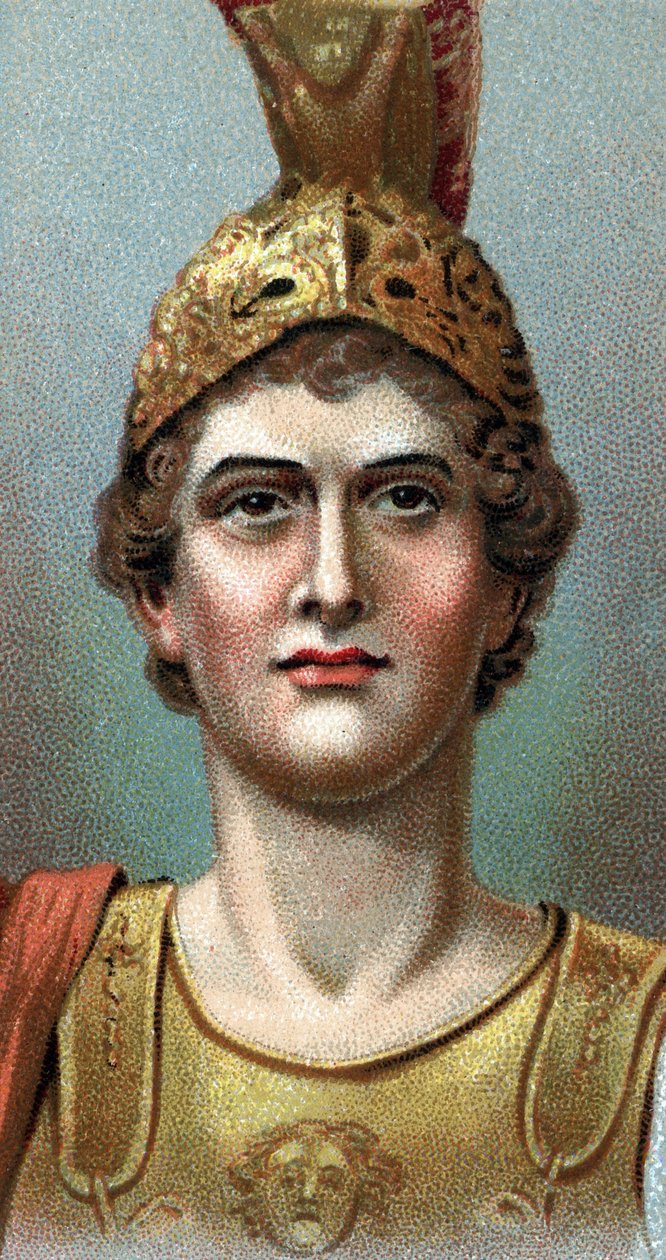 Retrato de Alejandro Magno - Alejandro Magno (356 - 323 a.C.) - De la serie “Líderes de Hombres” - Cromolitografía - Escuela Inglesa, siglo XX de English School