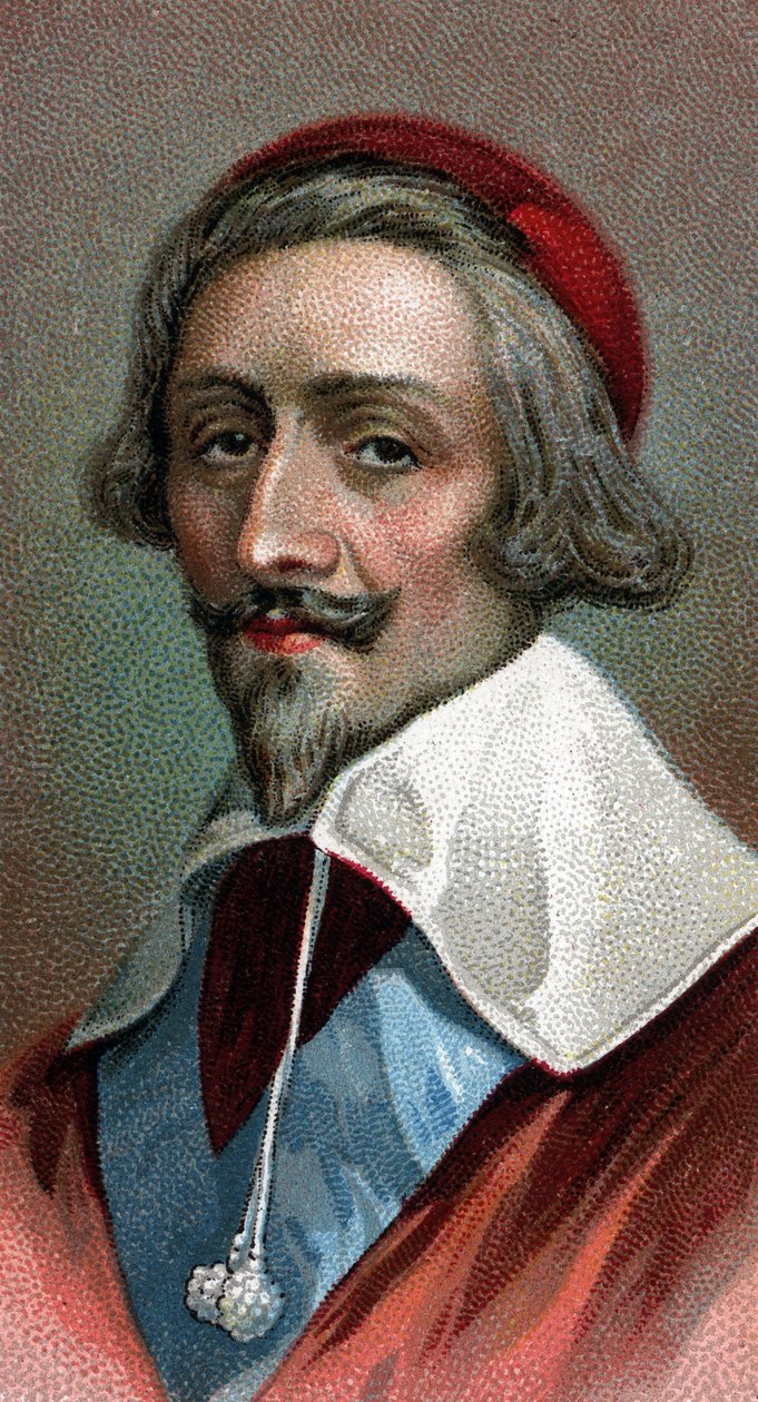 Retrato del Cardenal Richelieu (Armand Jean du Plessis, Cardenal de Richelieu) (1585-1642), clérigo, noble y estadista francés - De la serie 