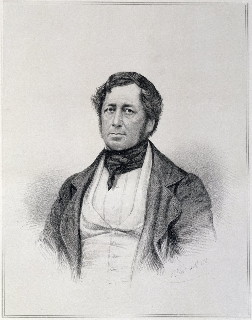 Retrato de Charles Joseph Hullmandel (1789-1850), grabado por G.B. Bleck de English School