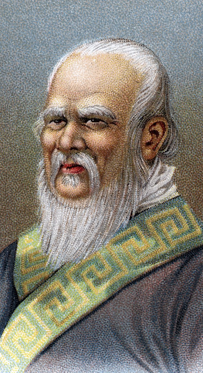Retrato de Confucio (551-479 a.C.) - De la serie "Líderes de Hombres" de English School
