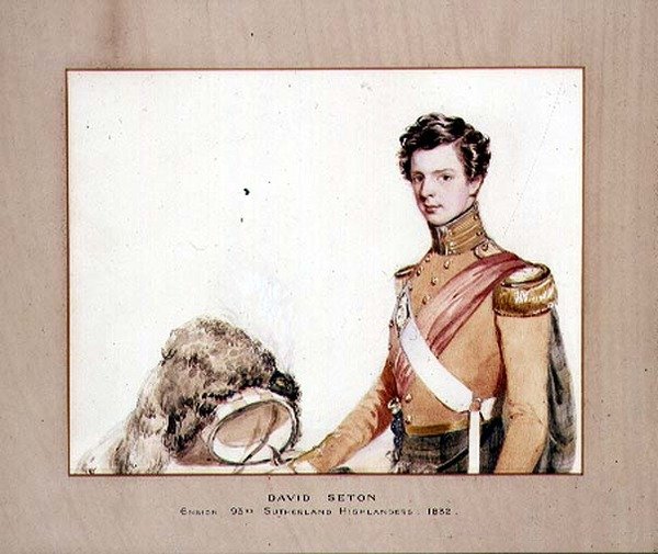 Retrato de David Seton, Alférez de los Highlanders de Sutherland 93º de English School