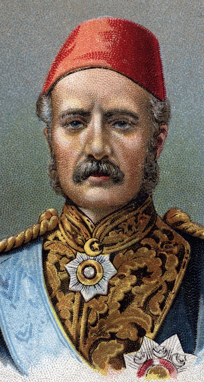 Retrato del General Charles Gordon, soldado británico - De la serie "Líderes de Hombres" de English School