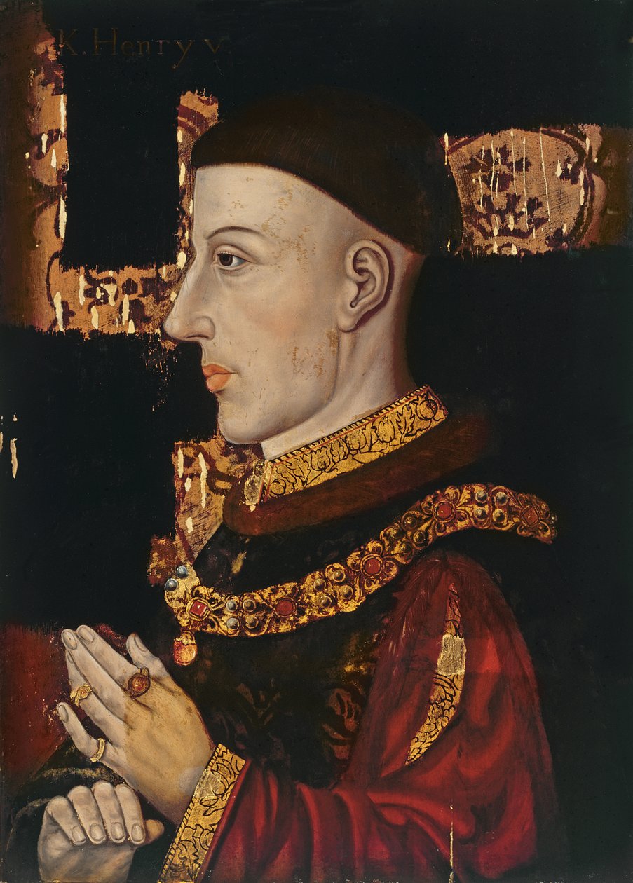 Retrato de Enrique V (1387-1422) (durante la restauración) de English School