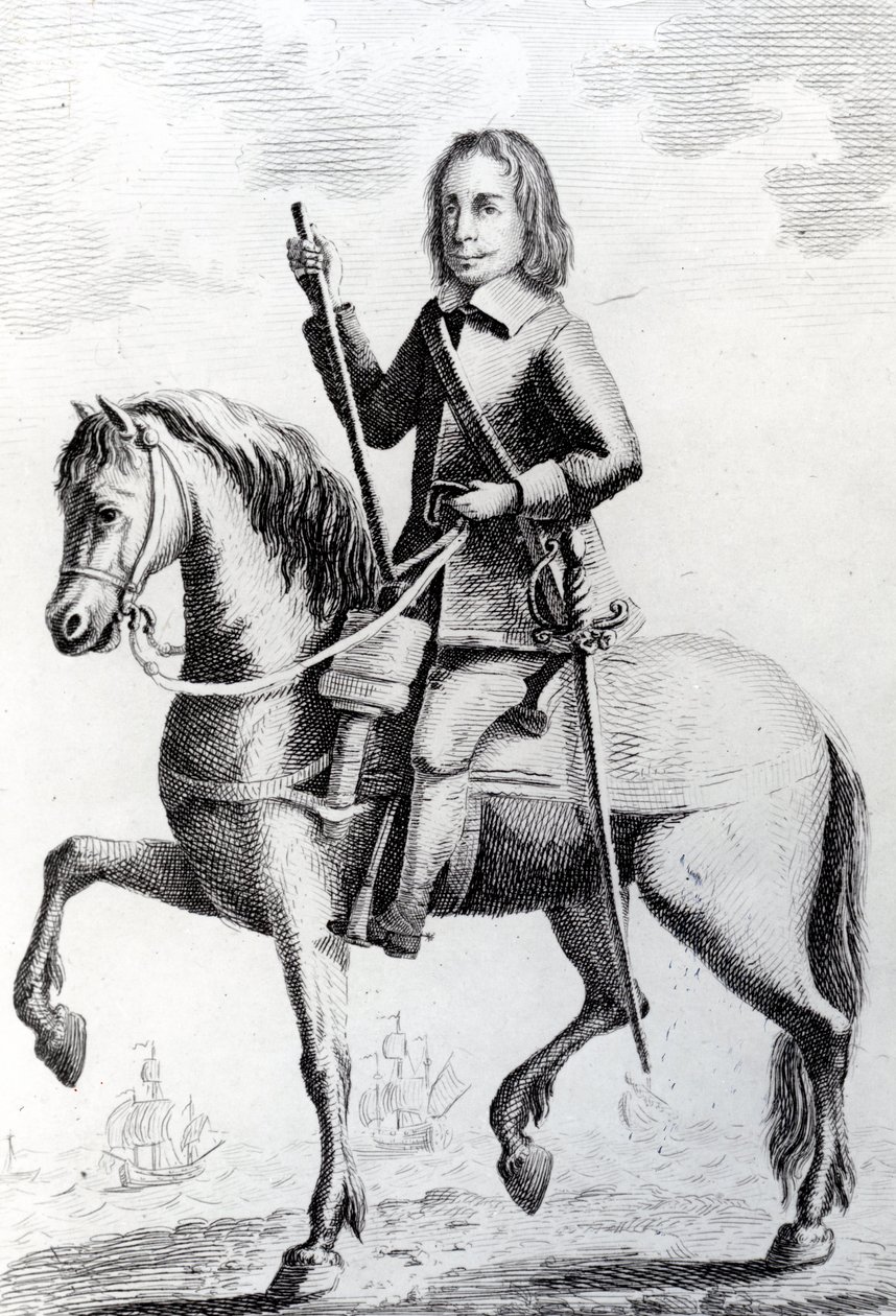Retrato del Mayor General Desborough a caballo de English School