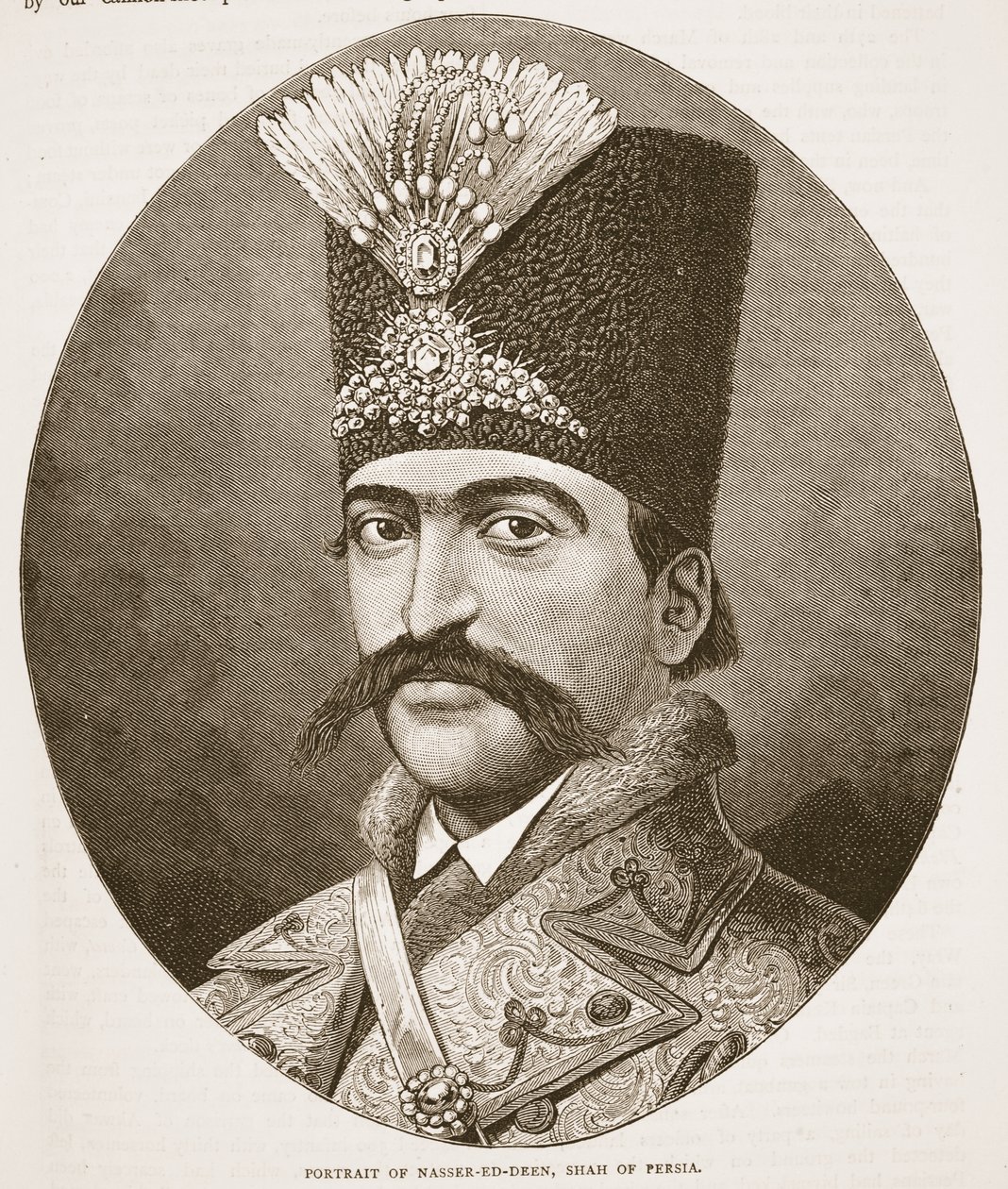 Retrato de Nasser-ed-Deen, Shah de Persia, ilustración de la Historia Ilustrada de Inglaterra de Cassell de English School