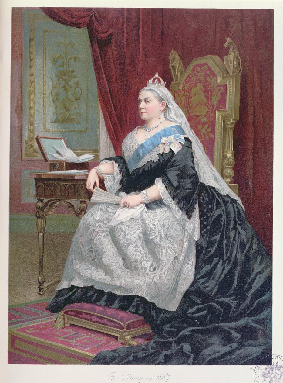 Retrato de la Reina Victoria en el momento de su Jubileo de Oro en 1887 de English School