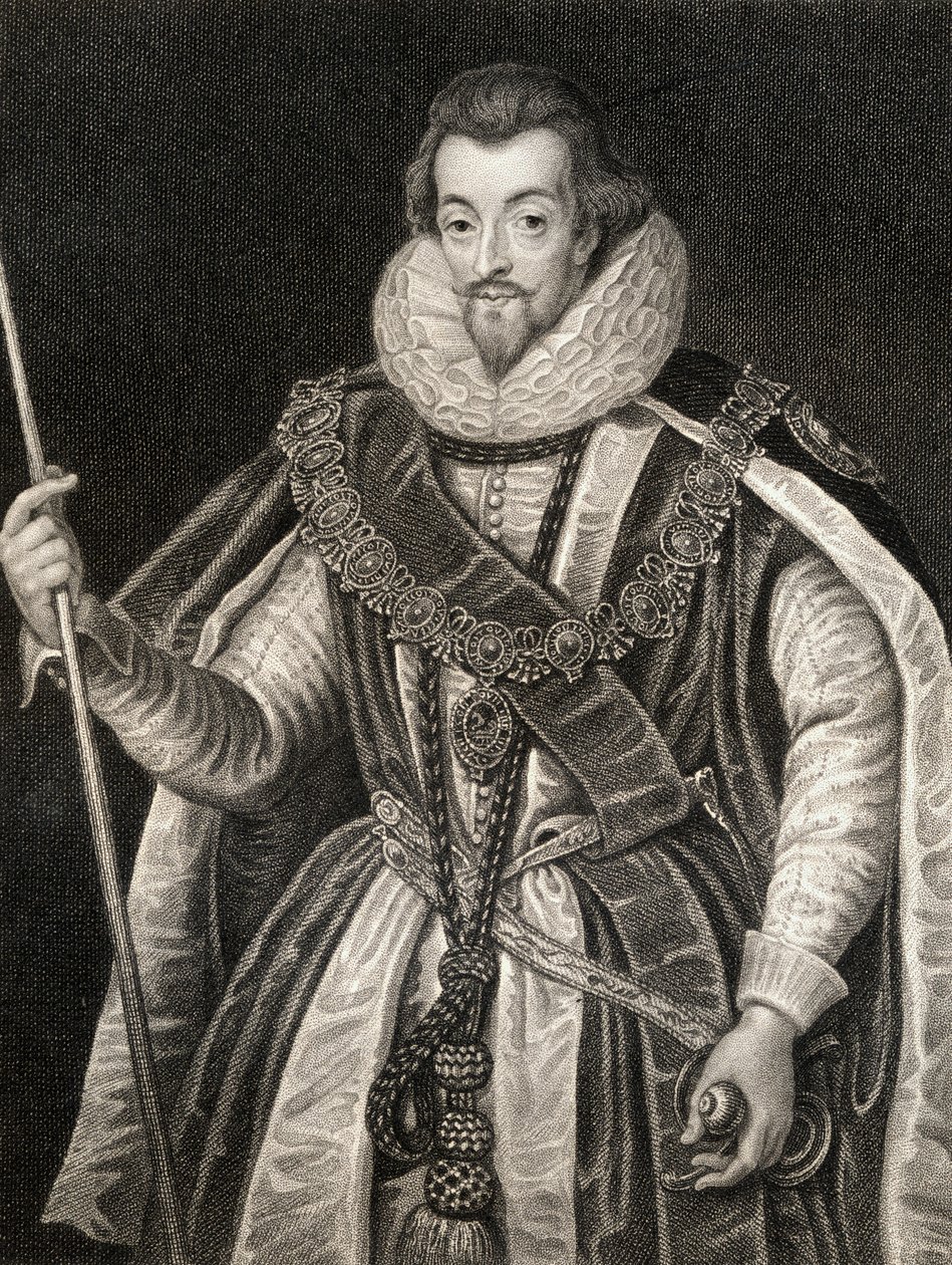 Retrato de Robert Cecil, 1er Conde de Salisbury (1563-1612), de Lodges British Portraits, 1823 de English School