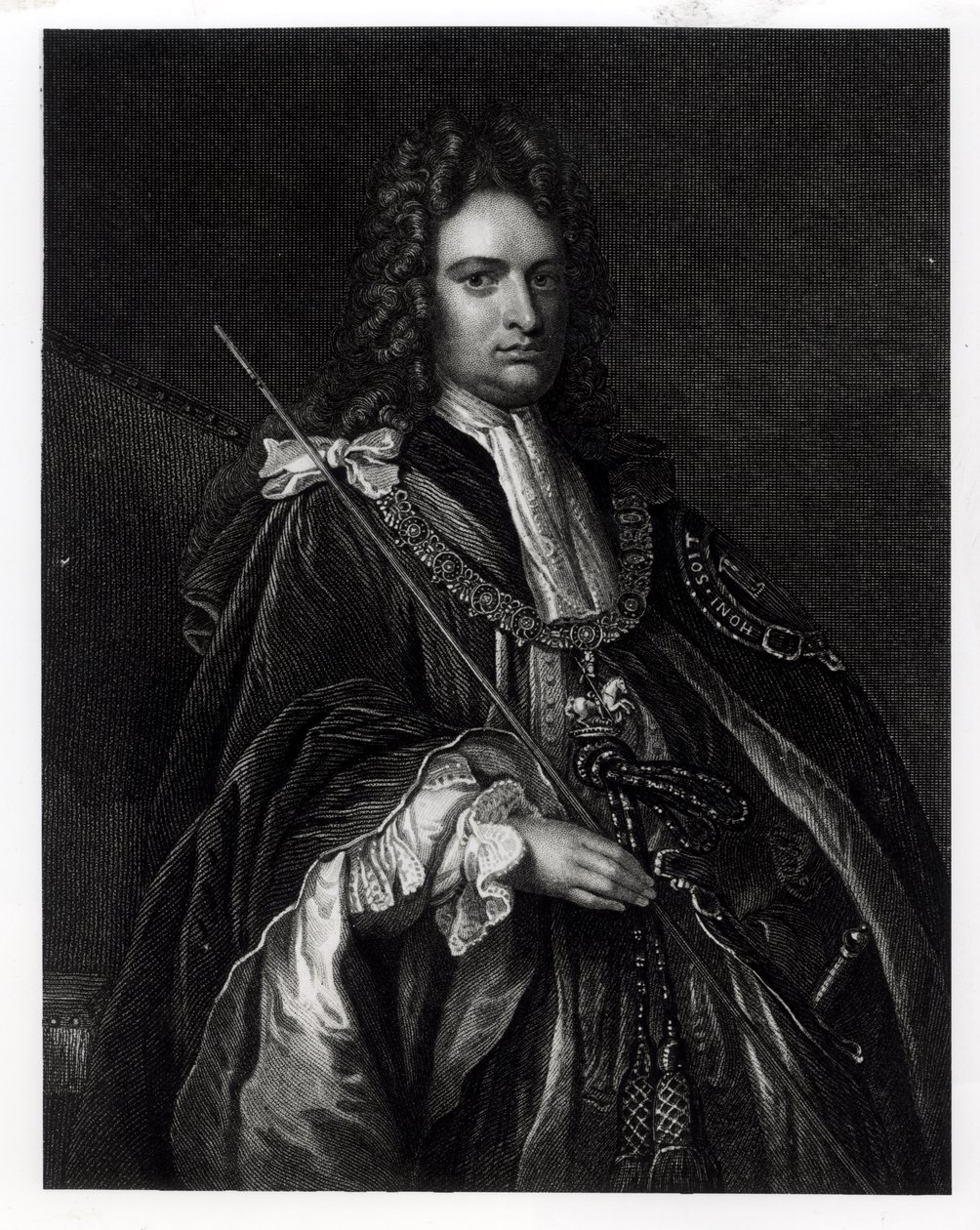Retrato de Robert Harley, primer conde de Oxford (1671-1724) (grabado) de English School