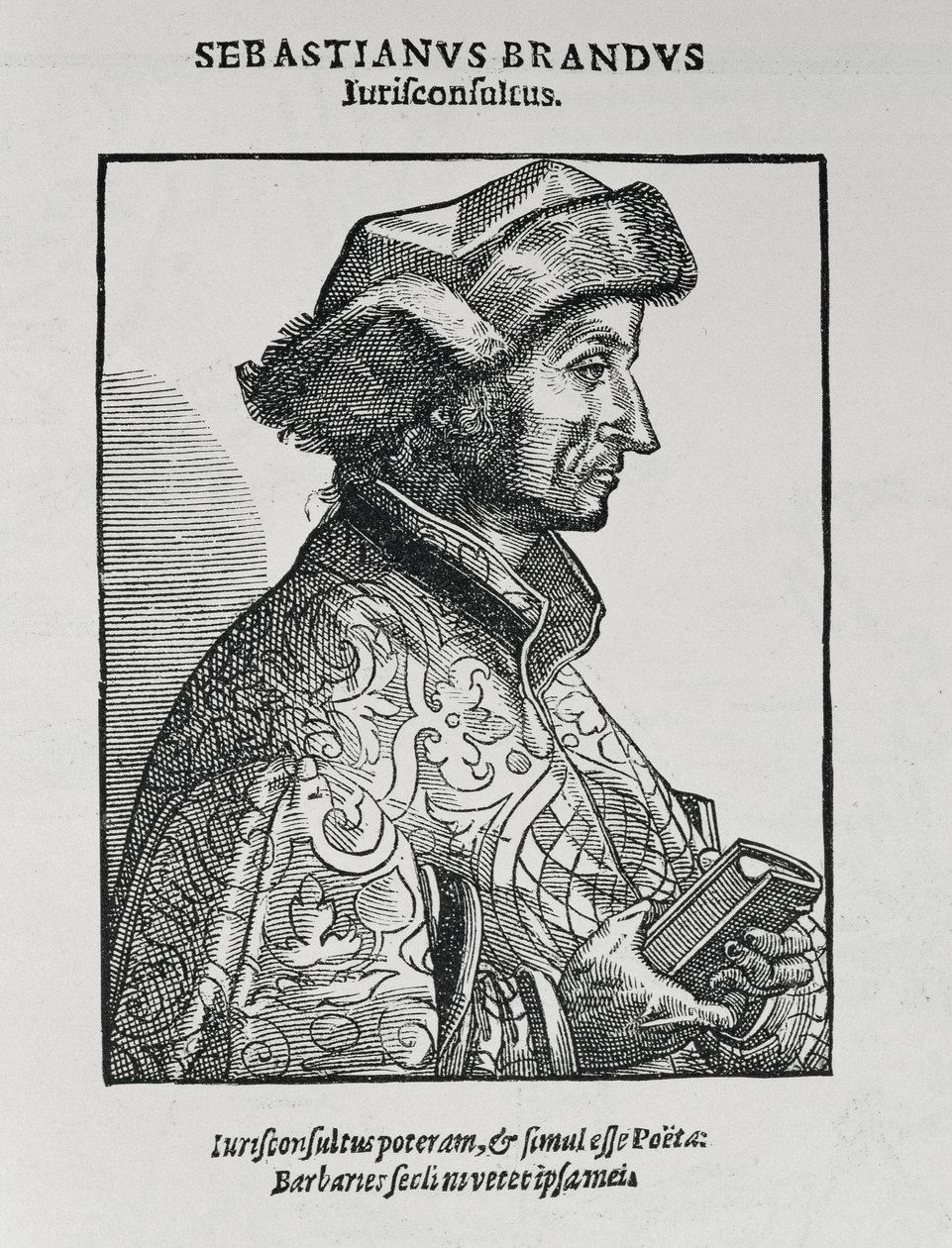 Retrato de Sebastian Brant (c.1458-1521) de The Narrative and Critical History of America, editado por Justin Winsor, Londres, 1886 de English School