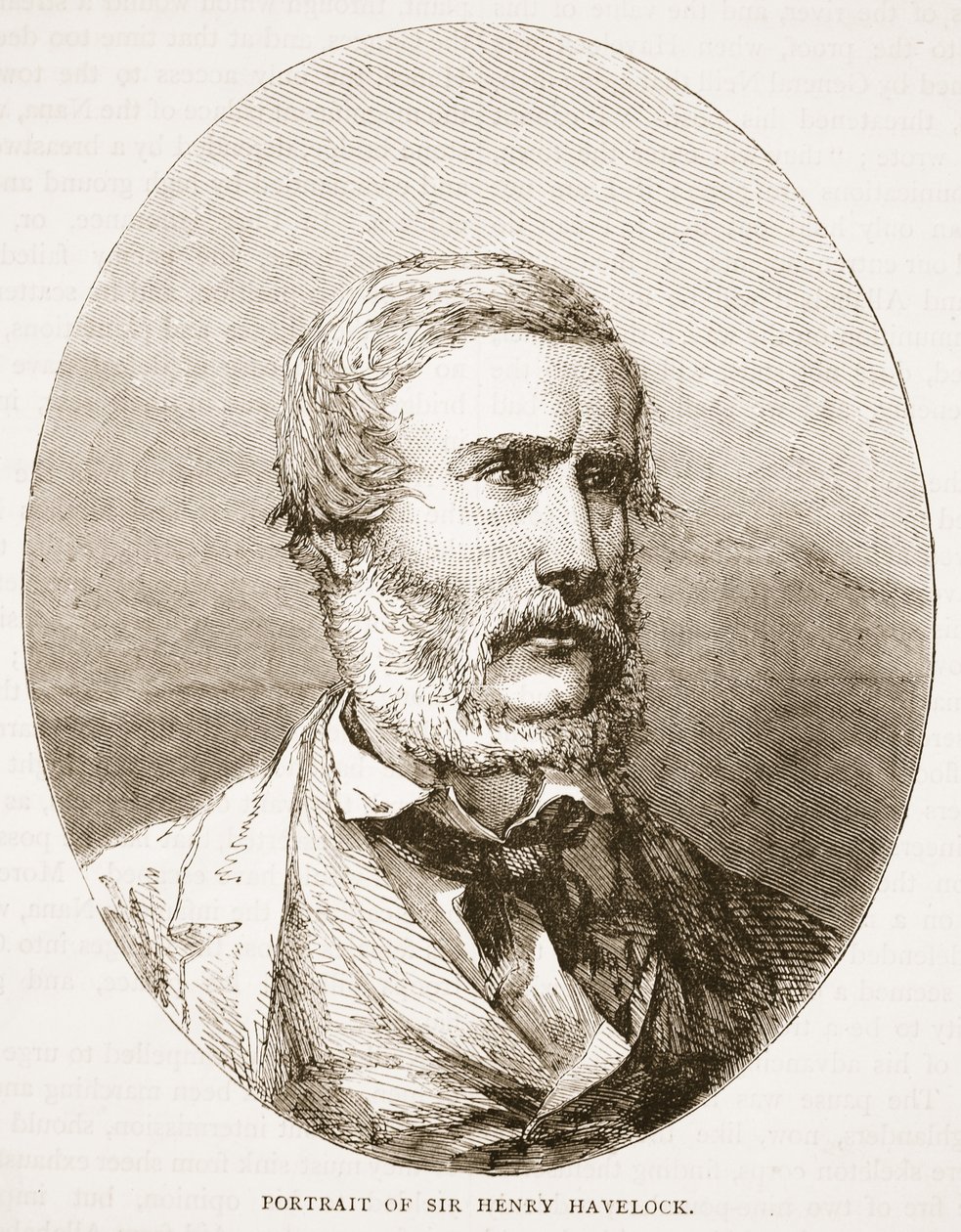 Retrato de Sir Henry Havelock, ilustración de la Historia Ilustrada de Inglaterra de Cassell de English School