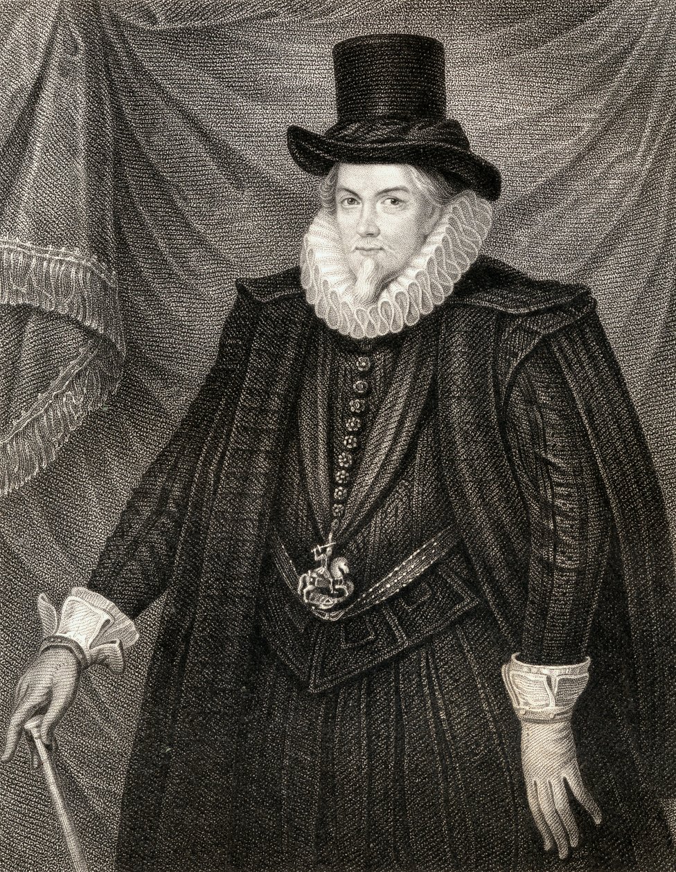 Retrato de Thomas Cecil, primer conde de Exeter, de Retratos Británicos de Lodge, 1823 de English School