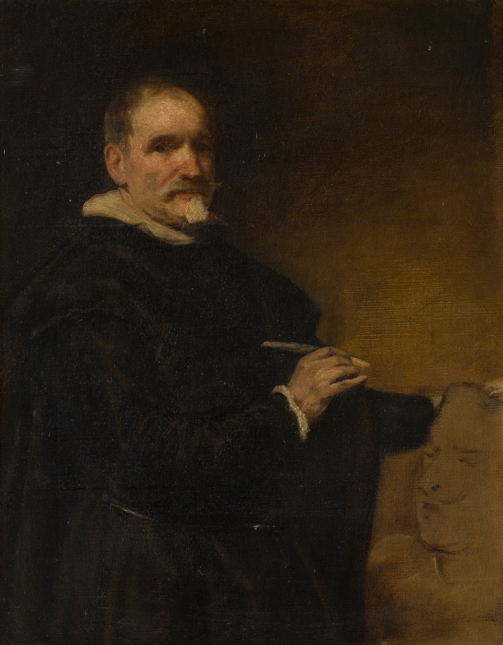 Retrato que se dice de Alonso Cano (1601-1667, c.1800-1900) (óleo sobre lienzo) de English School