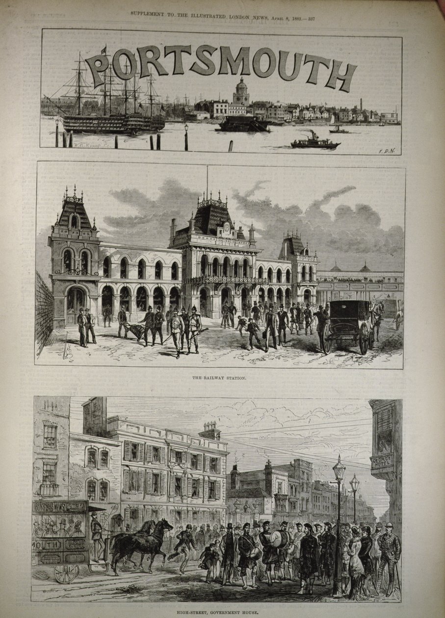 Portsmouth: La estación de tren y la calle principal, Casa de Gobierno, de 