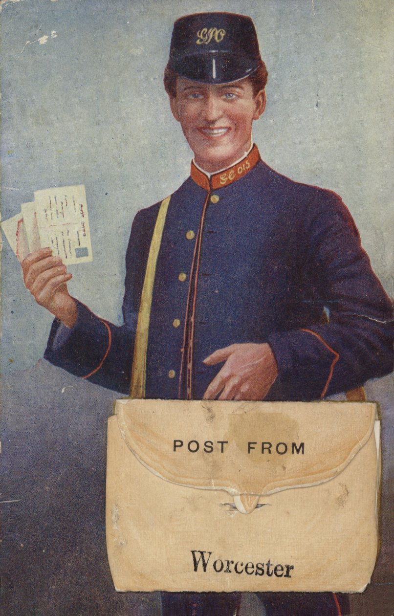 Correo de Worcester (litografía en color) de English School