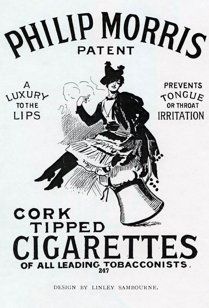 Cartel de Cigarrillos Philip Morris, diseñado por Linsay Sambourne, 1896 de English School