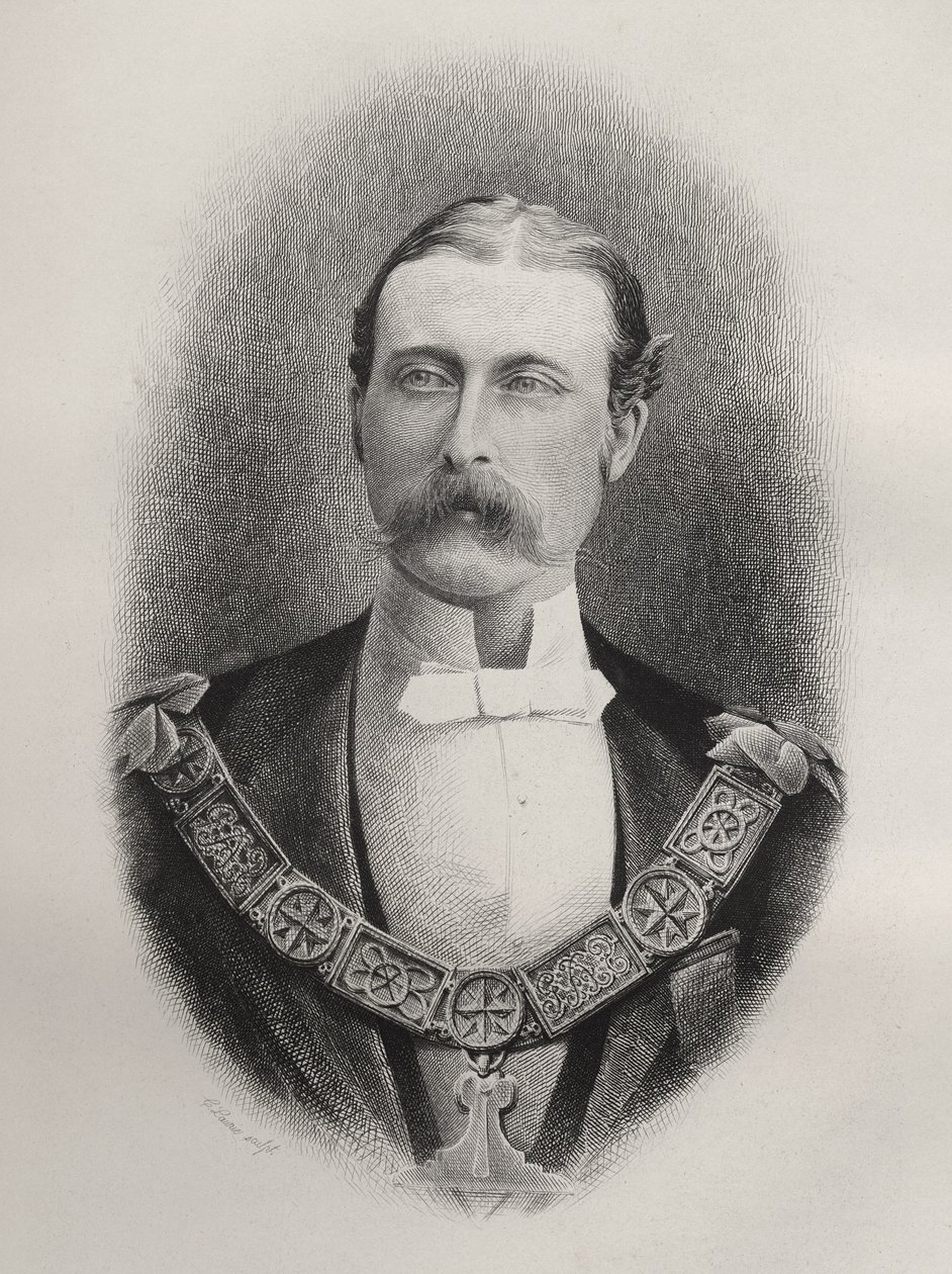 Príncipe Arturo William Patrick, Duque de Connaught y Strathearn, grabado por C. Laurie, de 