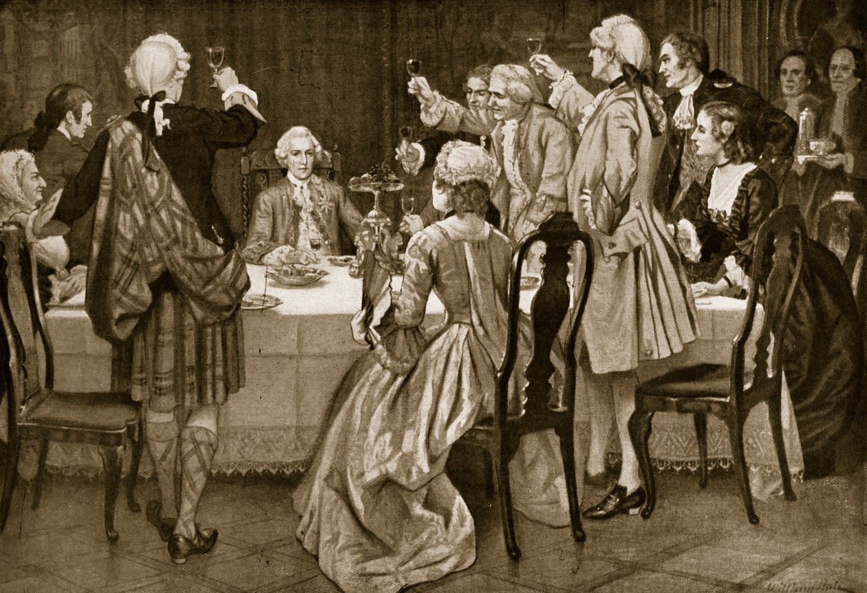 El príncipe Carlos Eduardo en Holyrood, ilustración de la Historia de la Nación Británica de Hutchinson, c.1923 de English School