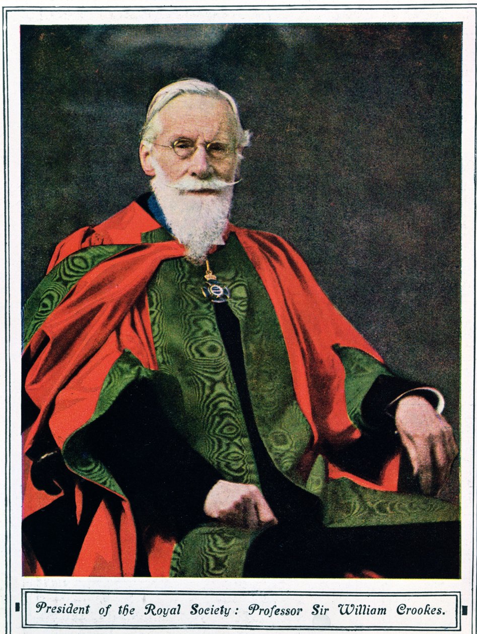 Profesor Sir William Crookes (1832-1919) de Illustrated London News, mayo 1914 de English School