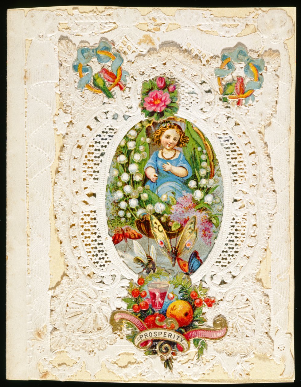 Prosperidad, tarjeta de San Valentín, c.1870 de English School