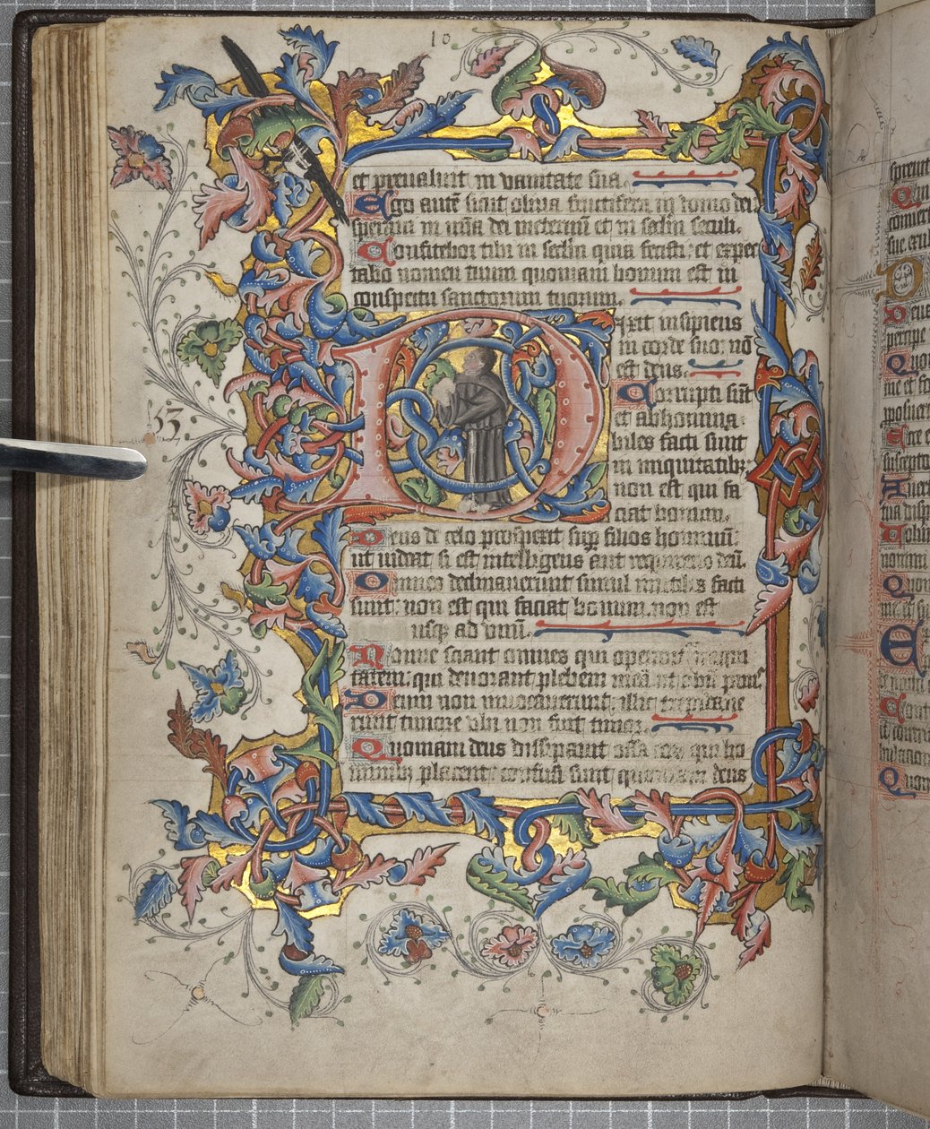 Salterio con calendario de uso Sarum, Fol 40 verso, c.1425-75 de English School