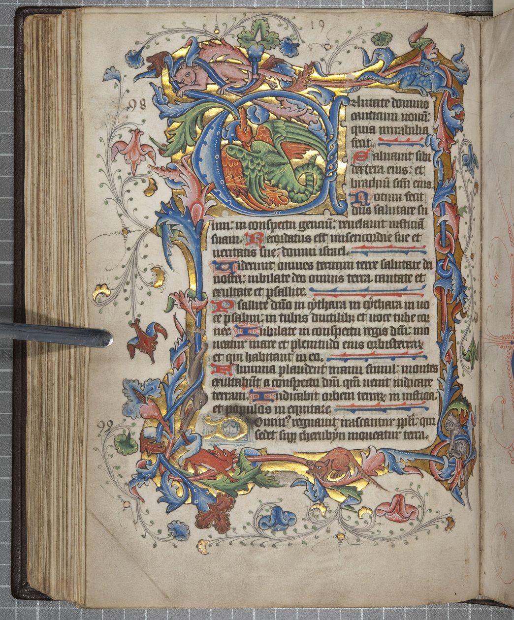Salterio con calendario de uso Sarum, Fol 72 verso, c.1425-75 de English School