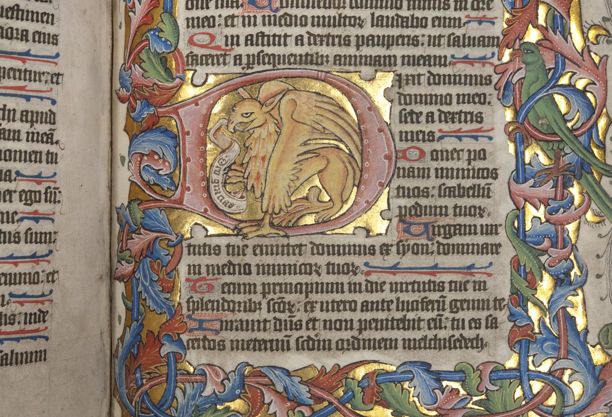 Salterio con calendario de uso Sarum, Fol 84 recto, (detalle), c.1425-75 de English School