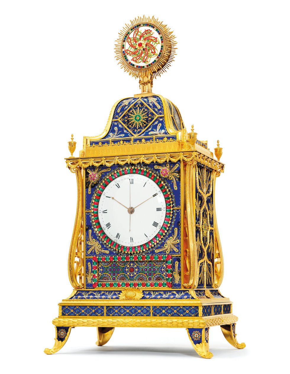 Reloj de cuartos, musical y autómata "barcos de vela" para el mercado chino, Henry Borrell, Londres, finales del siglo XVIII de English School
