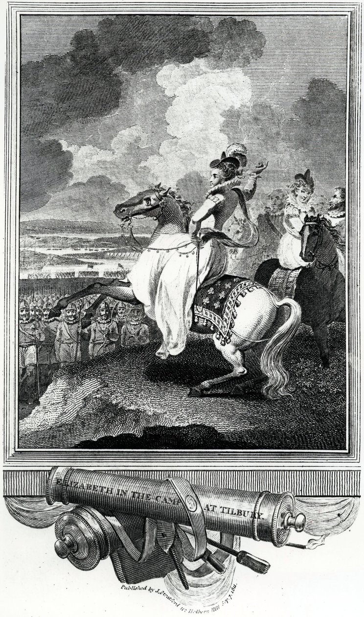 La Reina Isabel en el Campamento de Tilbury, 1811 de English School