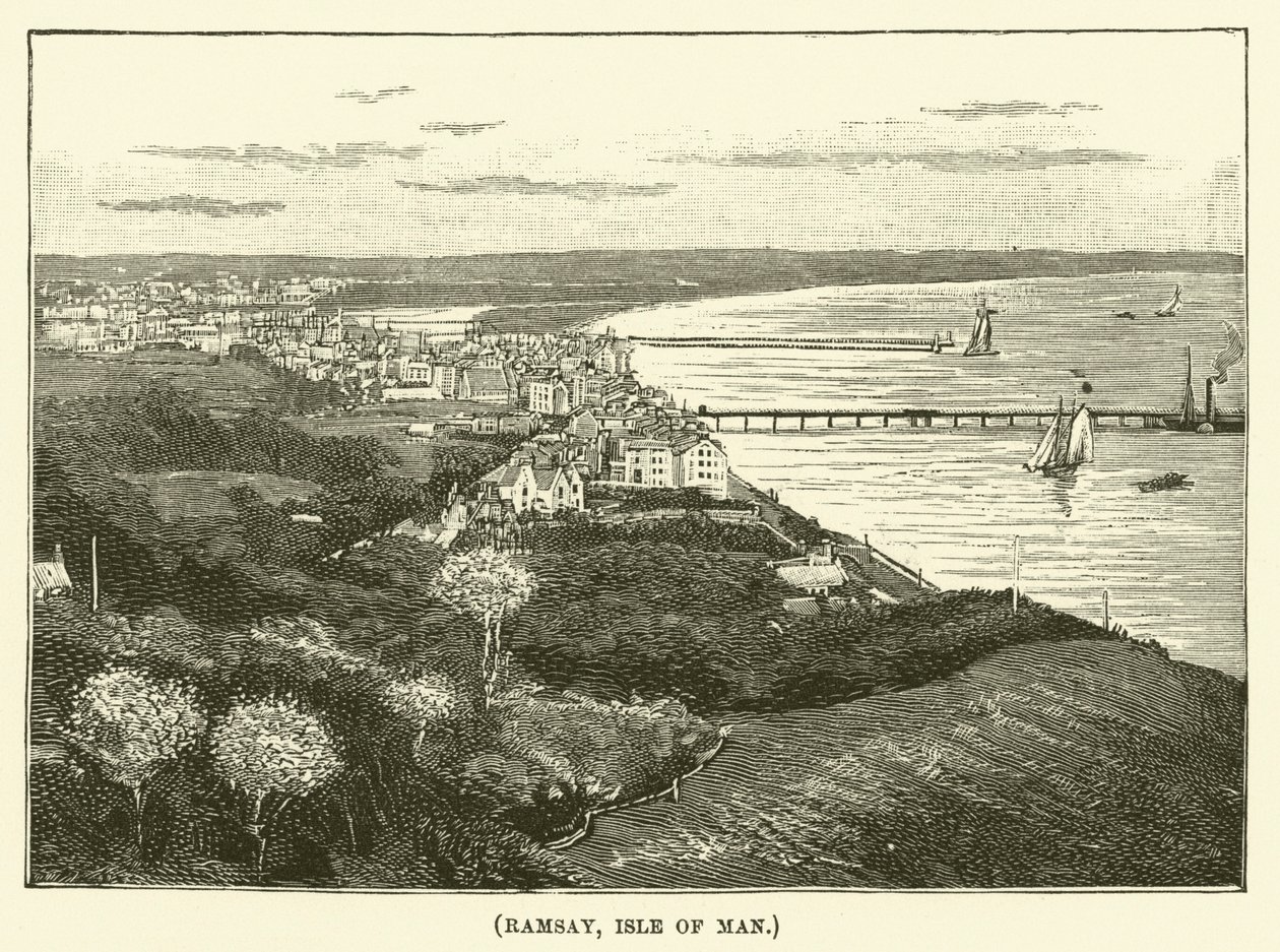 Ramsay, Isla de Man (grabado) de English School